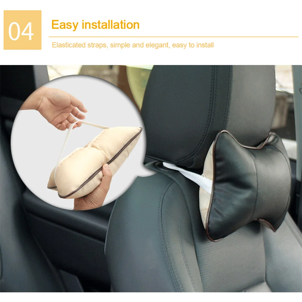 1 шт., кожаный дышащий сетчатый Автомобильный подголовник для отдыха ...