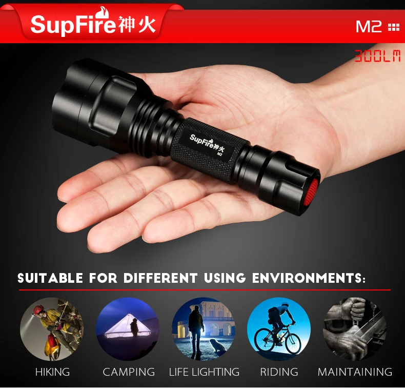 Flashlight LED Tactical Flash Light Camping Hiking Light Supfire M2 Linterna LED for Nitecore Surefir Olight Convoy Lamp A042 Flashlight LED Tactical Flash Light Camping Hiking Light Supfire M2 Linterna LED for Nitecore Surefir Olight Convoy Lamp A042