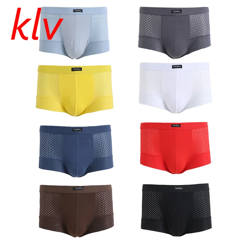 New Fresh Men's Underwear Cotton Bodysuit Breathable Mesh Silk Four