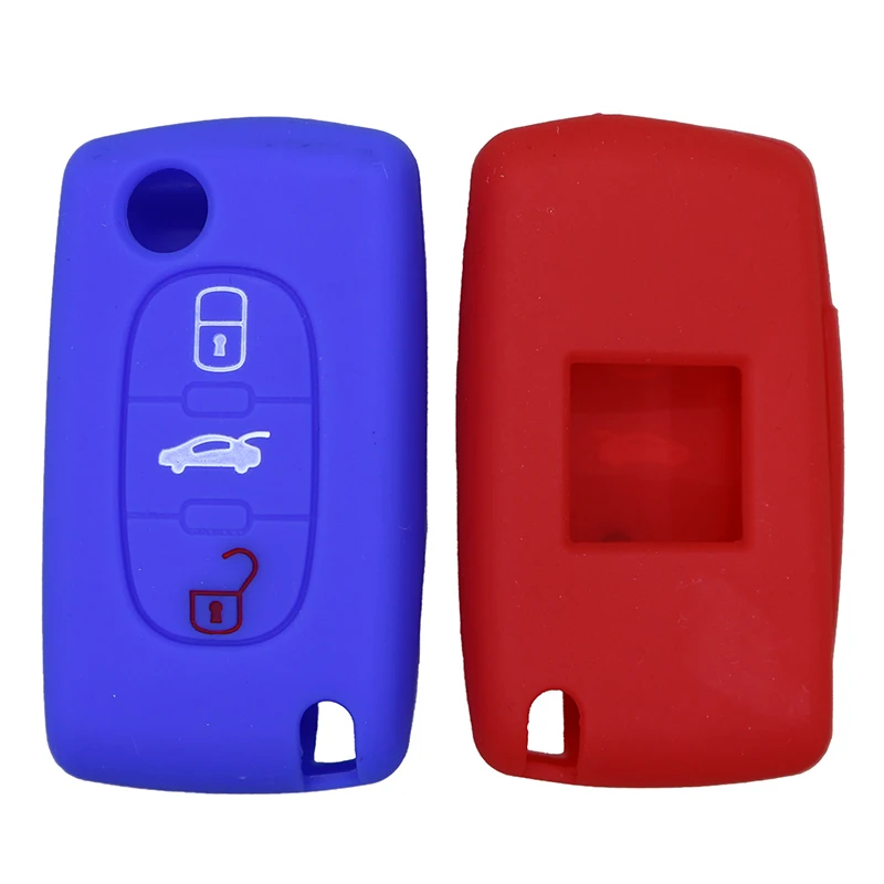 

3 Buttons smart car key cover case shell silicone protector for Peugeot 307 308 407 408 Citroen