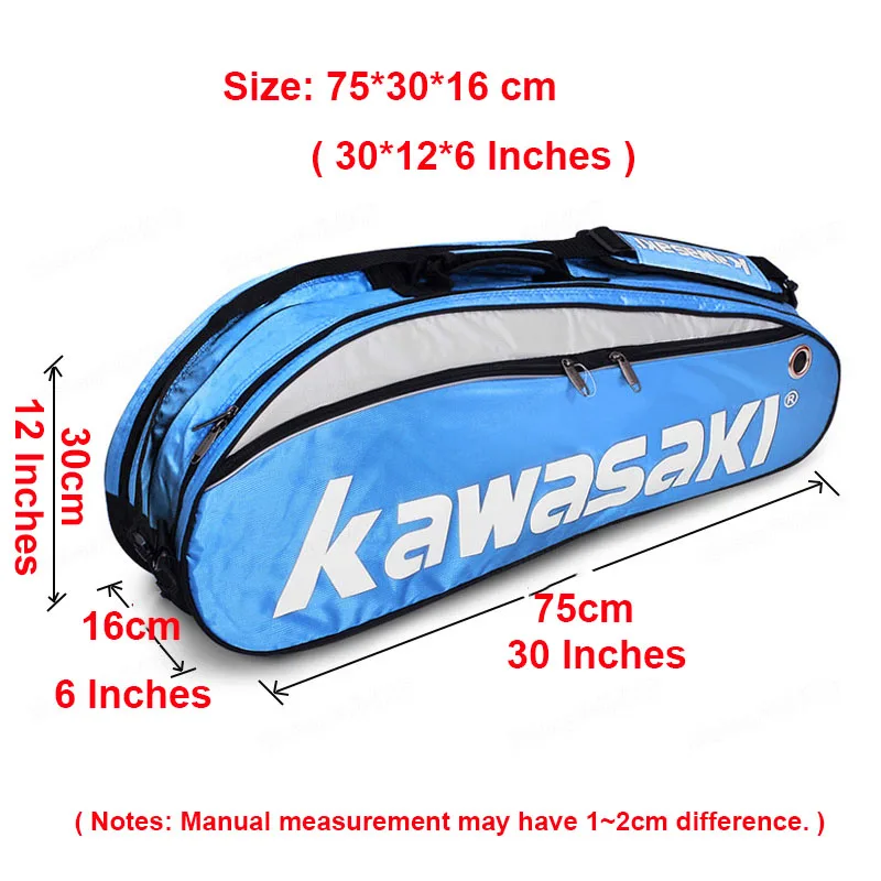 Kawasaki raqueta de bádminton bolsa impermeable hombro raqueta de Squash deportes de equipo bolsas pueden contener 3 raquetas con bolsa de zapatos Kawasaki raqueta de bádminton bolsa impermeable hombro raqueta de Squash deportes de equipo bolsas pueden contener 3 raquetas con bolsa de zapatos