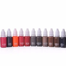 10 шт. Перманентный макияж микро набор пигментов тату чернила косметические 15 мл набор для татуировки бровей губ Макияж смешанный цвет