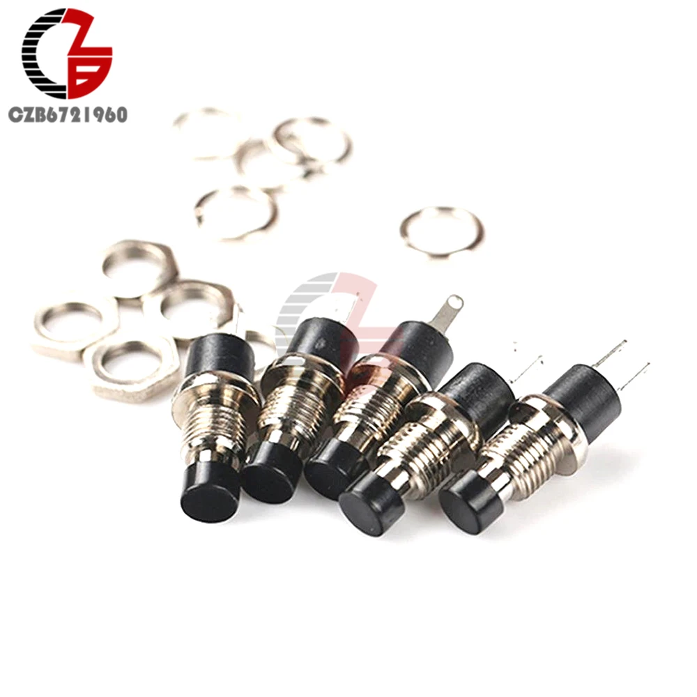 

5Pcs PBS-110 ON/OFF Push Button Switch Red Black Blue Mini Lockless Momentary Switch for RC Toy