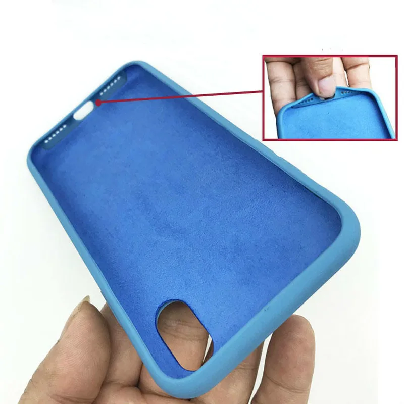 Funda de silicona líquida Original OCHGEP 8 para iPhone 7 Plus X/XS para iPhone X XS 7 8 fundas de teléfono con embalaje al por menor