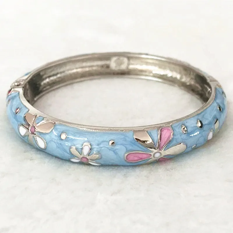 UJOY браслет перегородчатая бижутерия Красочные Модные открывающиеся навесные браслеты из эмали подарки для девочек и женщин - Окраска металла: Blue 2