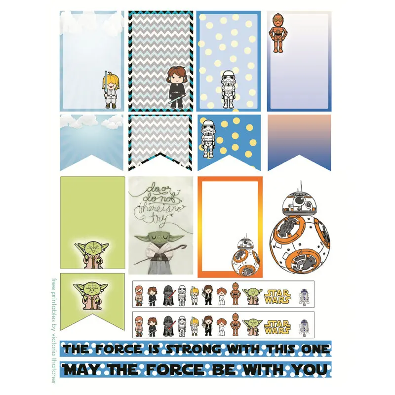 

2 PCS Kawaii Star War Uncut Sticker Kawaii Stationery Cute Post It Sticky Notes Planner Stickers School Office Decor