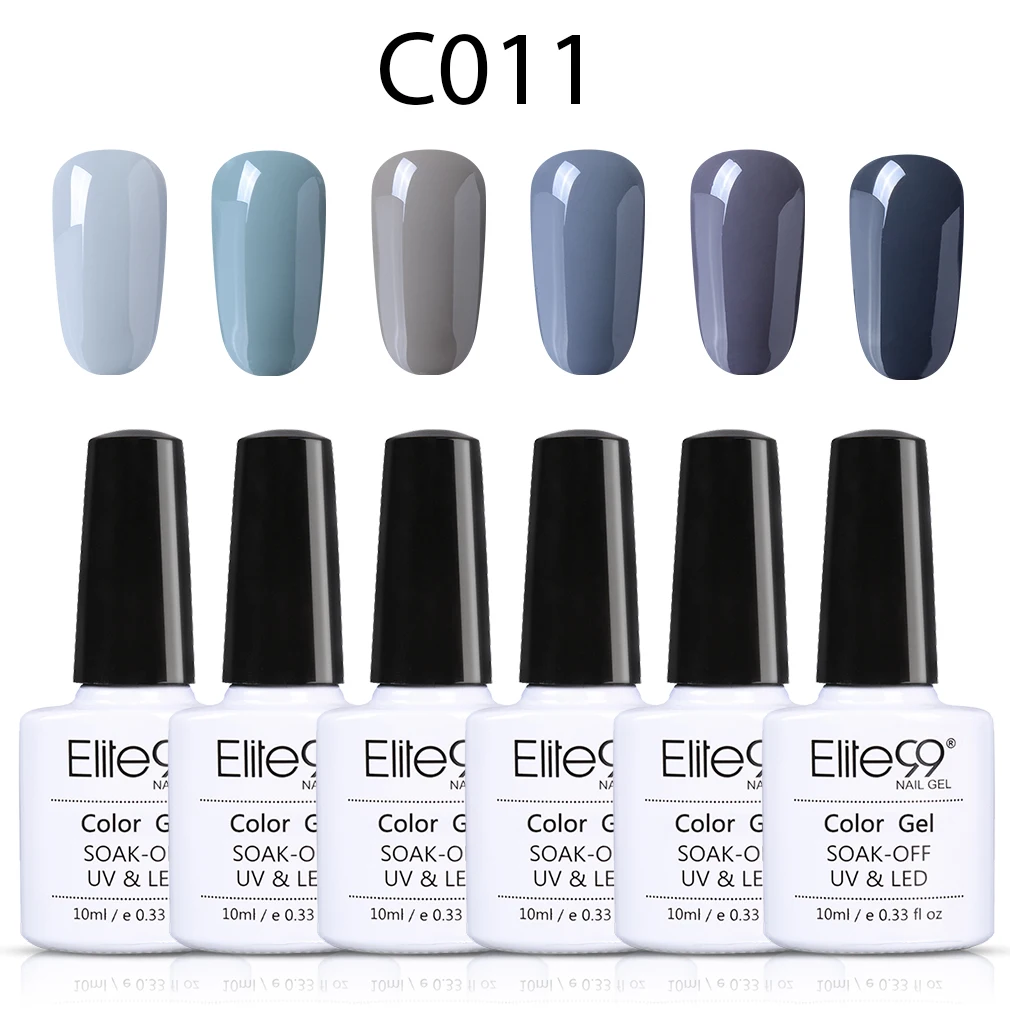 Elite99 6 шт./лот полуперманентный чистый цвет серия Гель-лак для ногтей 10 мл УФ-Гель-лак стойкий лак для ногтей - Цвет: C011