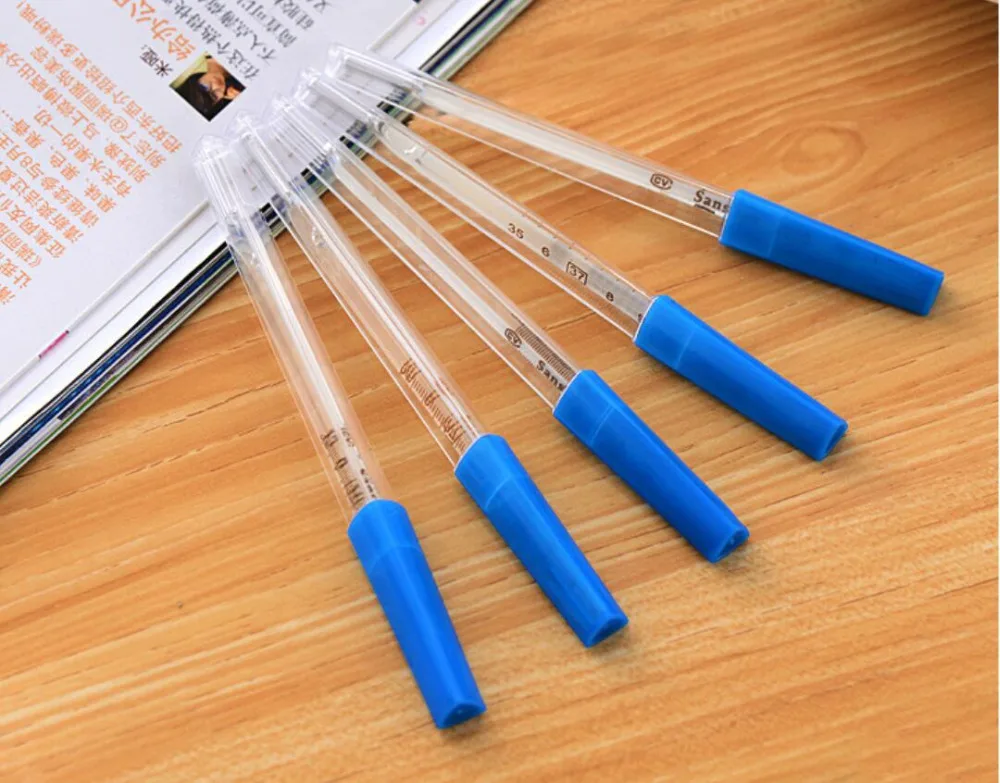 Comprar 12 piezas de alta calidad Blanco un nivel médico tradicional Clásico mercurio clínico termómetro Mercurial termómetro