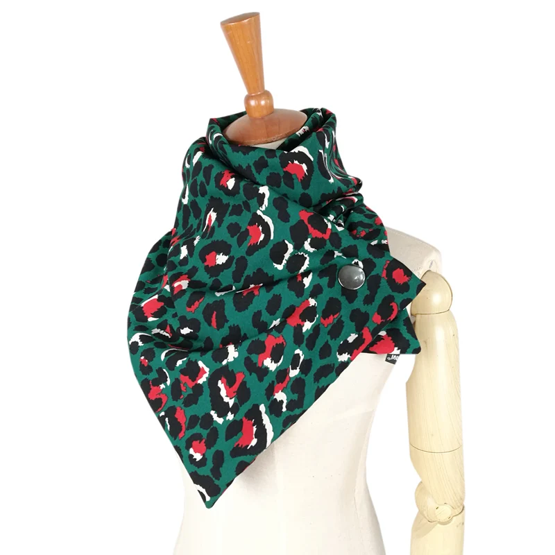 Горячая Распродажа, шифоновый шелковый шарф с цветочным принтом и пуговицами, Модный женский хиджаб, женский шарф и шаль - Цвет: green