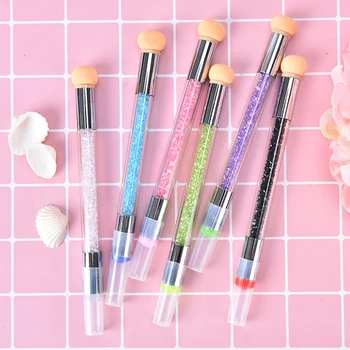 

Acrylic Nail Polish Art Rhinestone Paint Pen Sequins 2 Heads Gradual Sponge Gradient Pick Up Brush Transfer