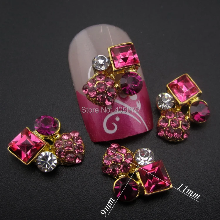 

10pcs Strass rhinestones Glitter square gold 3d nail jewelry decoration nails art YNS24