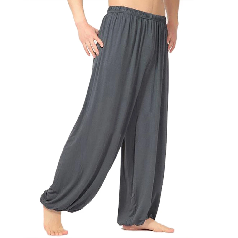 

SZ-LGFM-yoga pants Loose Modal bloomers tai chi men women-Dark Grey