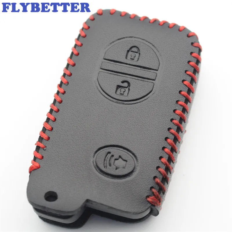 

FLYBETTER Genuine Leather 3Button Smart Key Case Cover For Toyota 4Runner/Venza/Land Cruiser/Prado Without Keychain L449