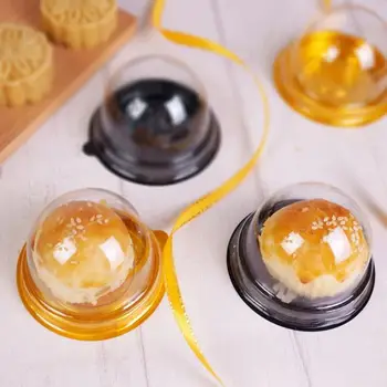 

100pcs=50sets Mini Size Clear Plastic cake Boxes Wedding Party Cake Container Baby Shower Candy Boxes Gift Box Decor Supplies