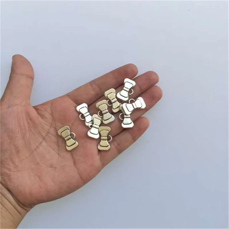 Bowknot Alloy Antique Bronze Plated Charms Pendants Fit Handcraft Making 20x10mm 30pcs T270