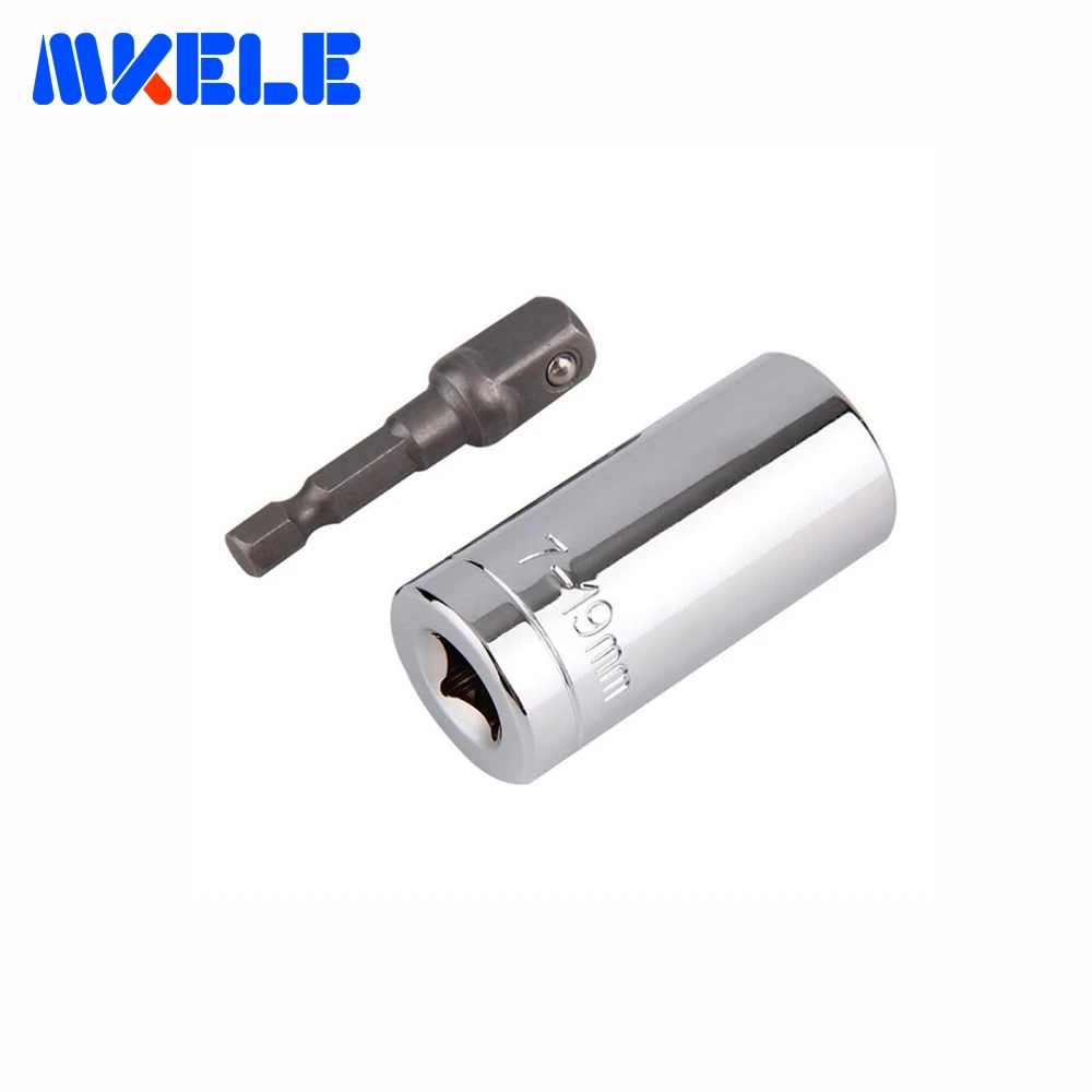 Free Shipping Universal Torque Head Set Socket Sleeve 7-19mm Wrench Power Drill Ratchet Bushing Spanner Magic Hand Tools