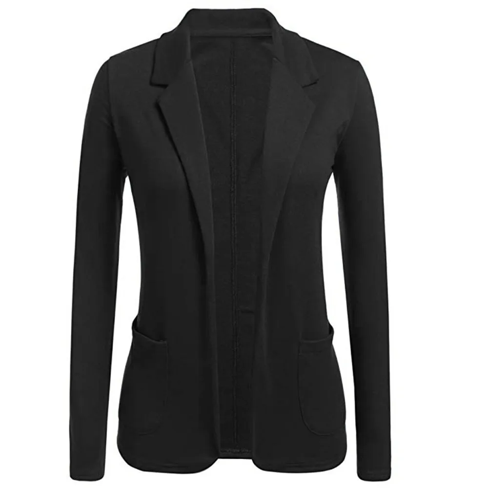 New Fashion Womens Blazer Women Long Sleeve Solid Cardigan