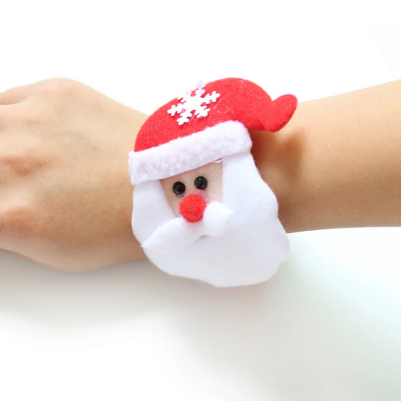 

Santa Claus Snowman Deer New Year Party Toy 1PC Christmas Patting Circle Bracelet For Watch Xmas Children Gift
