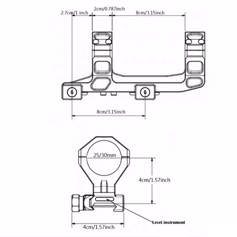 25,4 мм 30 мм двойное кольцо с консольным сверхмощным прицелом инструмент для крепления уровня для 20 мм Пикатинни охотничьи Caza