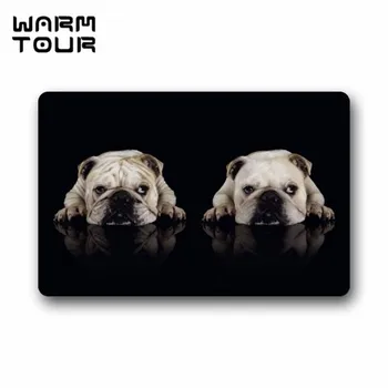 

WARM TOUR Fashion Decorative Door Mat Rug Funny Dog Bulldog Indoor/Outdoor/Floor Doormat 60Wx40H cm