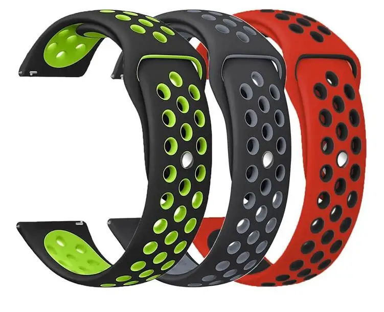 

20mm 22mm Silicone Strap for samsung galaxy watch 42 46 active gear sport s2 s3 pebble time amazfit 1 2s pace bip Sport Band