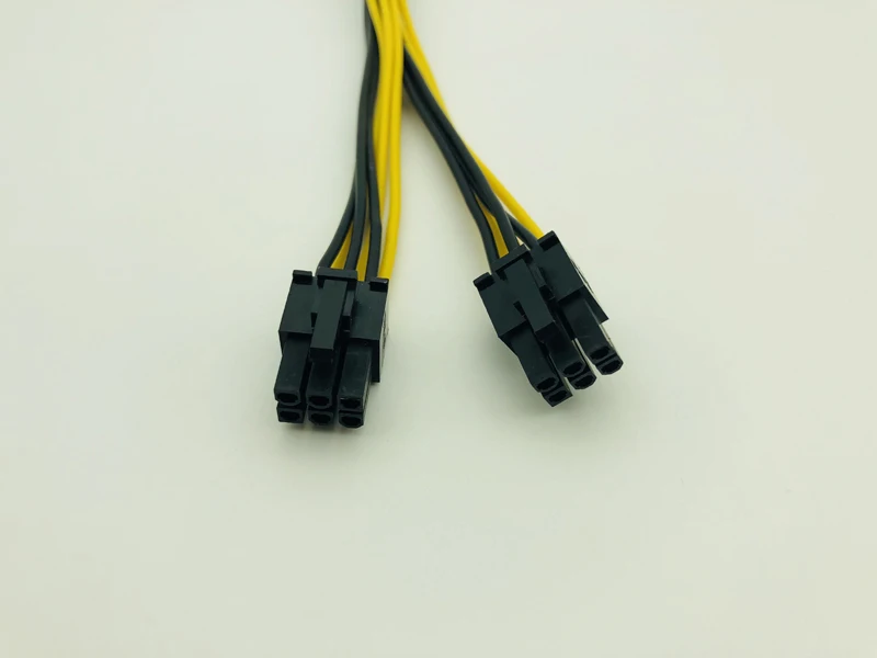 PCI-E PCIe 8Pin to Dual 6Pin Power 8Pin to 6Pin Graphics Card CPU Power Cable Supply Splitter Cable 20cm Cables for Miner Mining