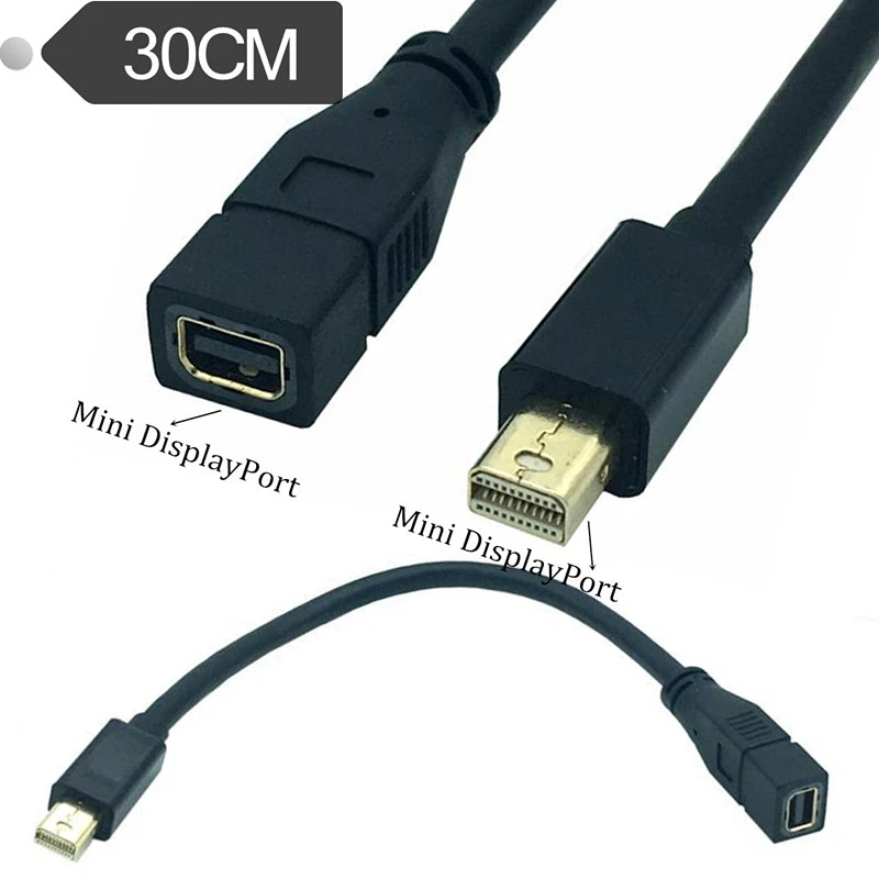 Computer Cables Mini DisplayPort 1.2 Video Extension Cable M/F Male to Female Mini DisplayPort 4k with HBR2 Support Cable Length: 30cm, Color: Black Mini DP Extension 0.3m Computer Cables Mini DisplayPort 1.2 Video Extension Cable M/F Male to Female Mini DisplayPort 4k with HBR2 Support Cable Length: 30cm, Color: Black Mini DP Extension 0.3m