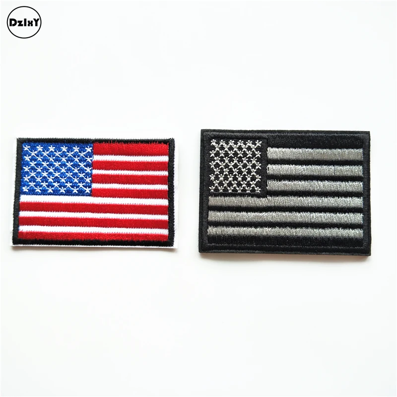 

1 PCS American Flag Clothes Embroidered Iron on Patches for Clothing DIY Apparel Accessories Garment Stickers 7.2*5 CM @OO2