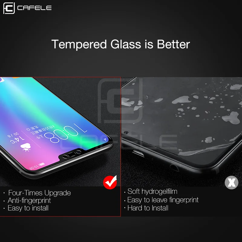 Защитное стекло CAFELE для Huawei P30 P20 P40 Pro Honor 10 9 8 закаленное 2.5D HD прозрачное защитное