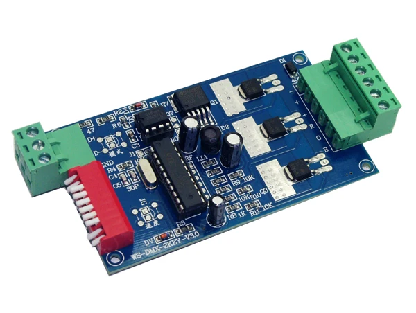 

3 channel DMX512 RGB controller 3CH DMX512 decoder DC5-24V input each channel max 15A