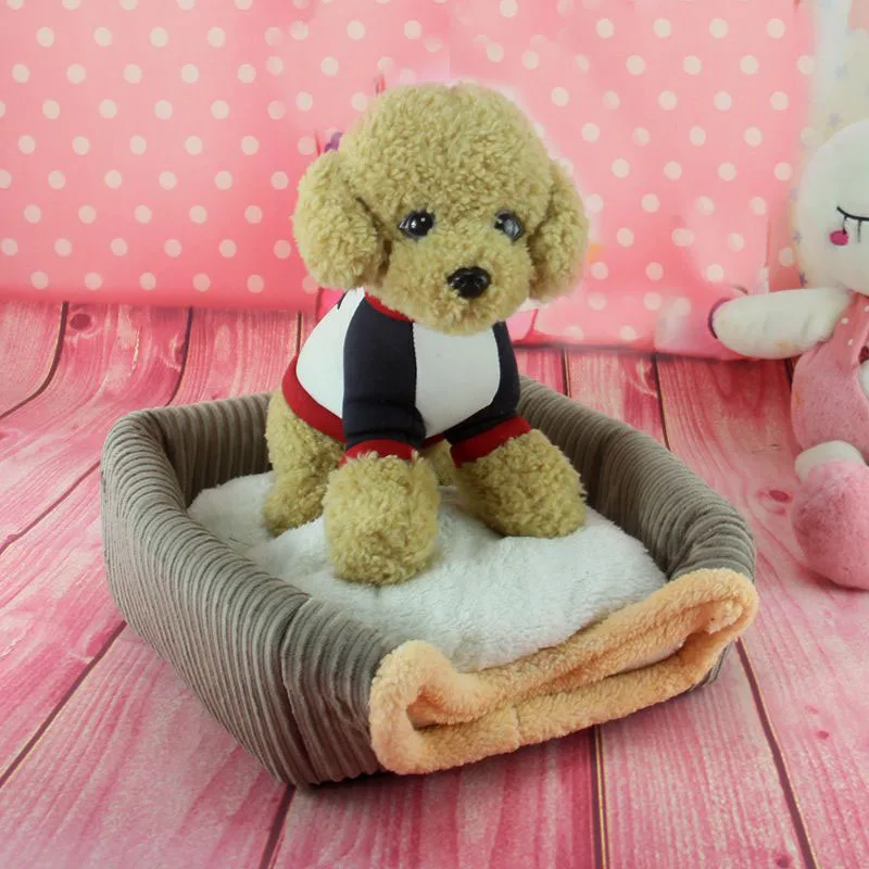  2019 Cat House Foldable Warm Corduroy Small Dog House Pet Cat Dog House Kennel Puppy Cave Sleeping 