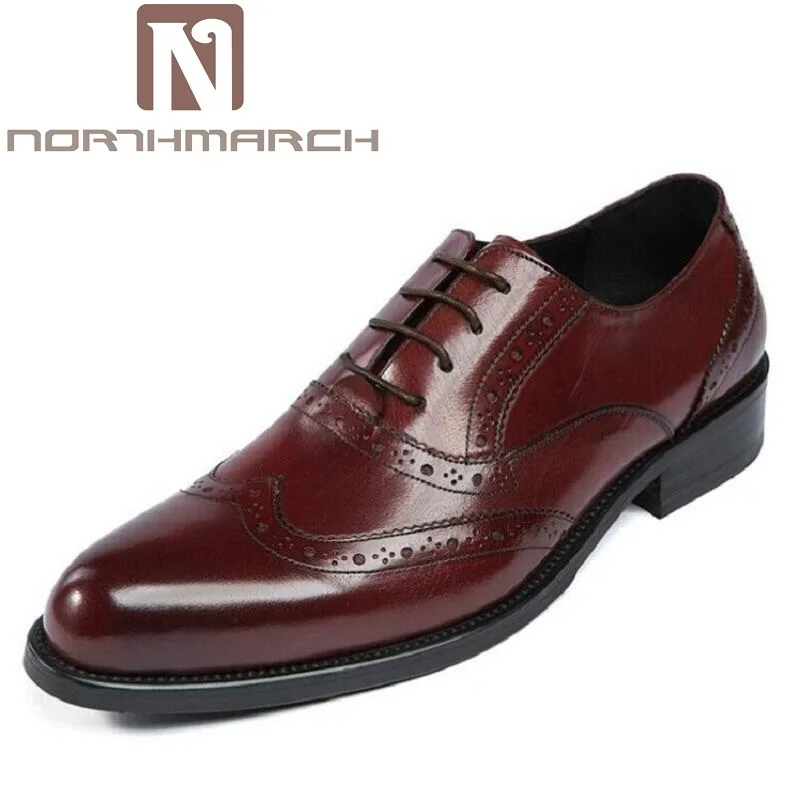 

NORTHMARCH Men's Formal Oxford Dress Shoe Elegant Pointed Toe Design Men Shoes Luxury Leather Office Wedding Derby sapatenis