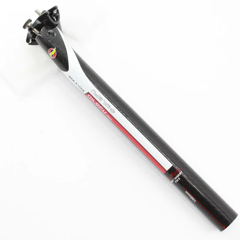 

New QILEFU Road bicycle 3K full carbon fibre seatpost Mountain carbon bike seatpost MTB parts 27.2/30.8/31.6*350/400mm Free ship