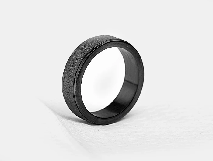Бесплатная доставка 6 мм клетку чистый черный 316L titanium стали матовой стороне