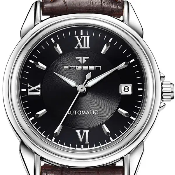 Европейские деловые мужские часы с классическим циферблатом 30 м, водонепроницаемые часы с автоматическим заводом, механические наручные часы - Цвет: PZWA