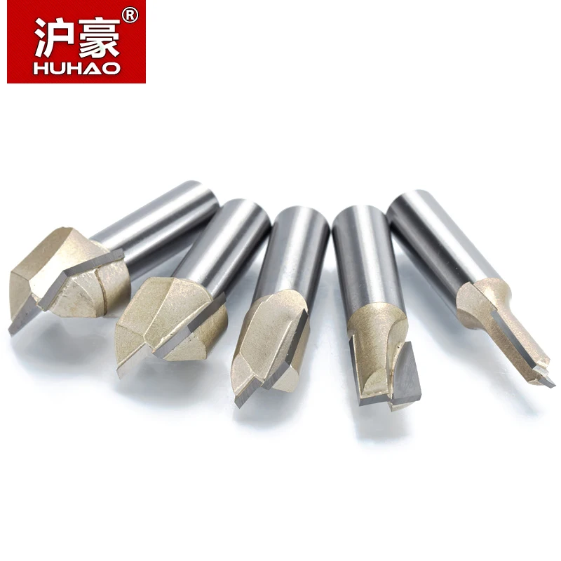 HUHAO 1pcs 1/2" Shank CNC Cleaning bottom router bit Woodworking Tools two Flute endmill router bits for wood cutting tools