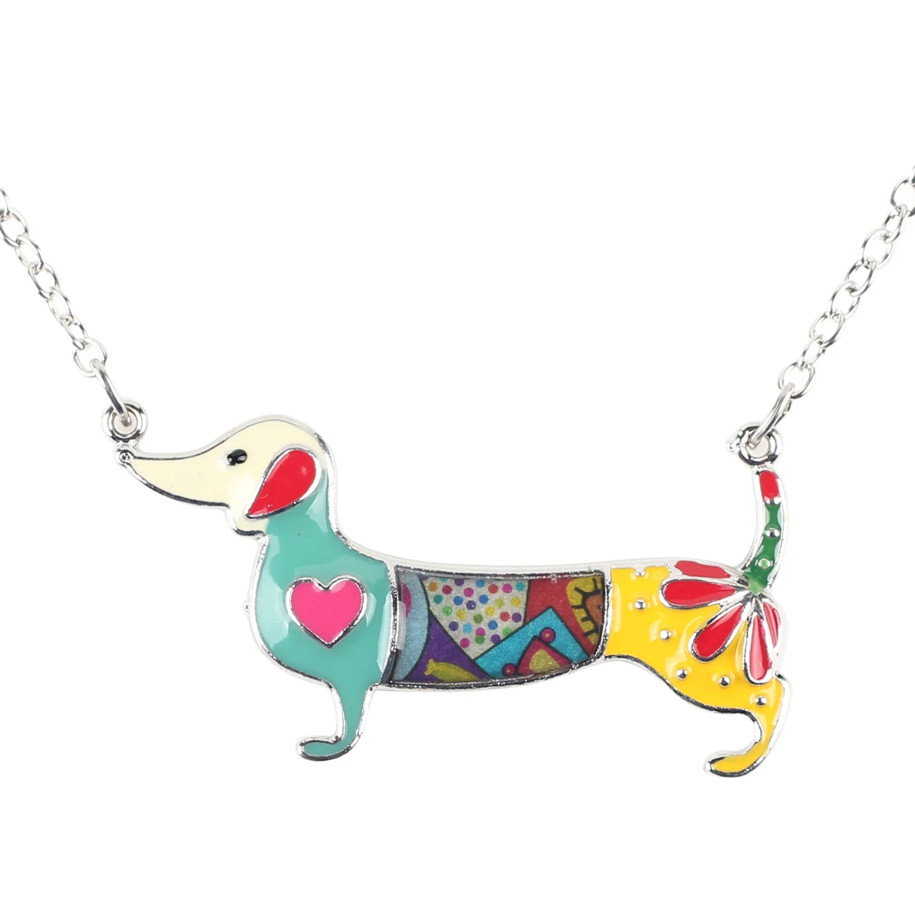 Bonsny Statement Metal Alloy Enamel Dachshund Dog Choker Necklace Chain Collar Pendant 2016 Fashion New Jewelry For Women 16