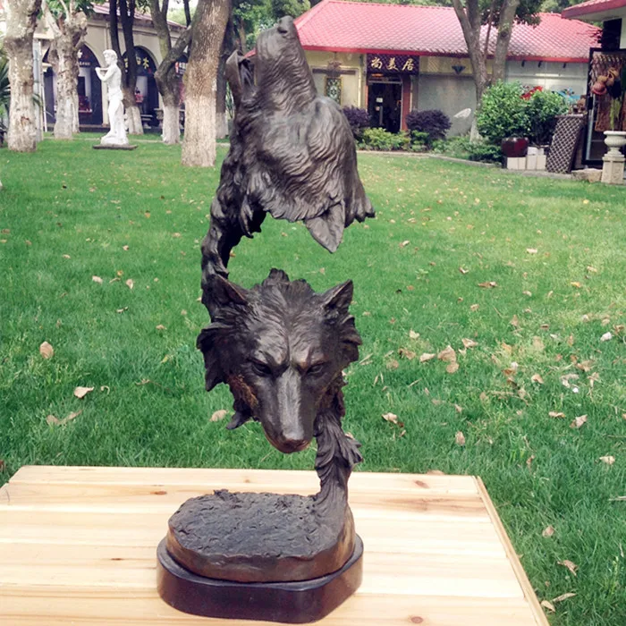 The bronze statue decoration art gift Langtou animal study Furnishing