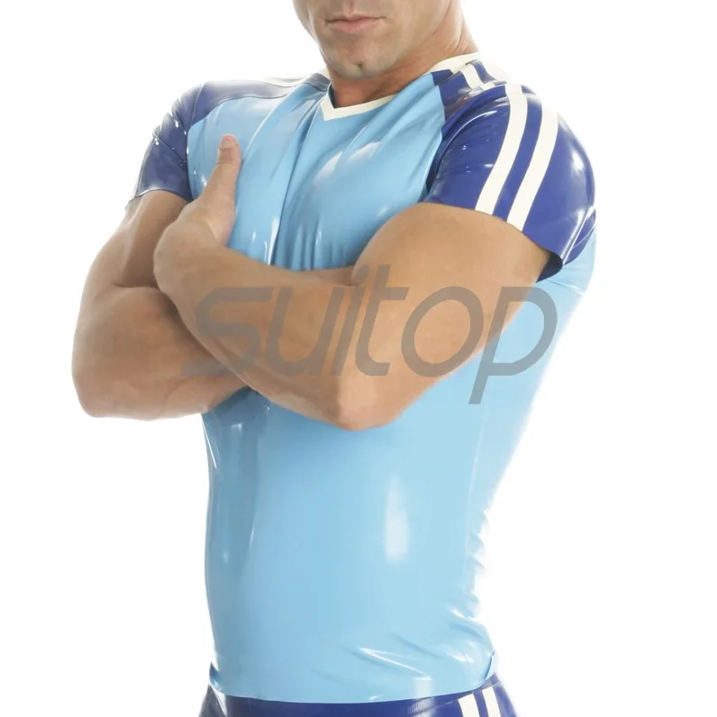 Men 's casual latex T-shirt fashion Rubber Tees Men 's casual latex T-shirt fashion Rubber Tees