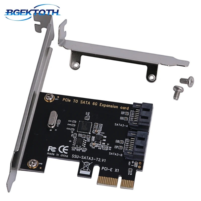 Новый PCIe PCI Express 6G SATA3.0 2 порта SATA III расширительный контроллер адаптер карты Feb6|pcie