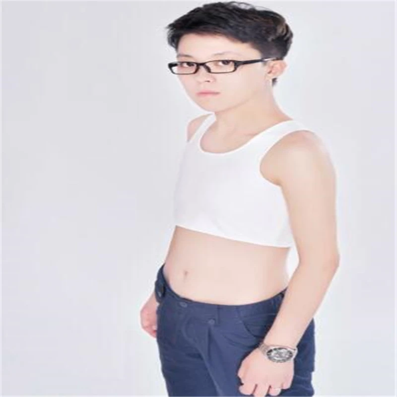 Лесбиянки Tomboy Повседневное с пряжкой Полуботинки в грудь бандаж Транс Body Shaper