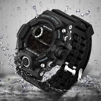 

30m Waterproof Digita Date Alarm LED Luminous Stopwatch Sport Military Men Watch