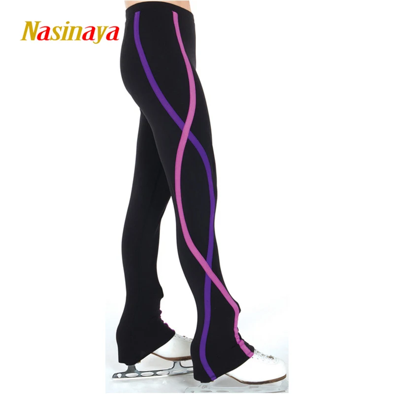 Women's Figure Skating Training Competition Pants Patinaje Tight Fit Warm Artistic Gymnastics Black Blue