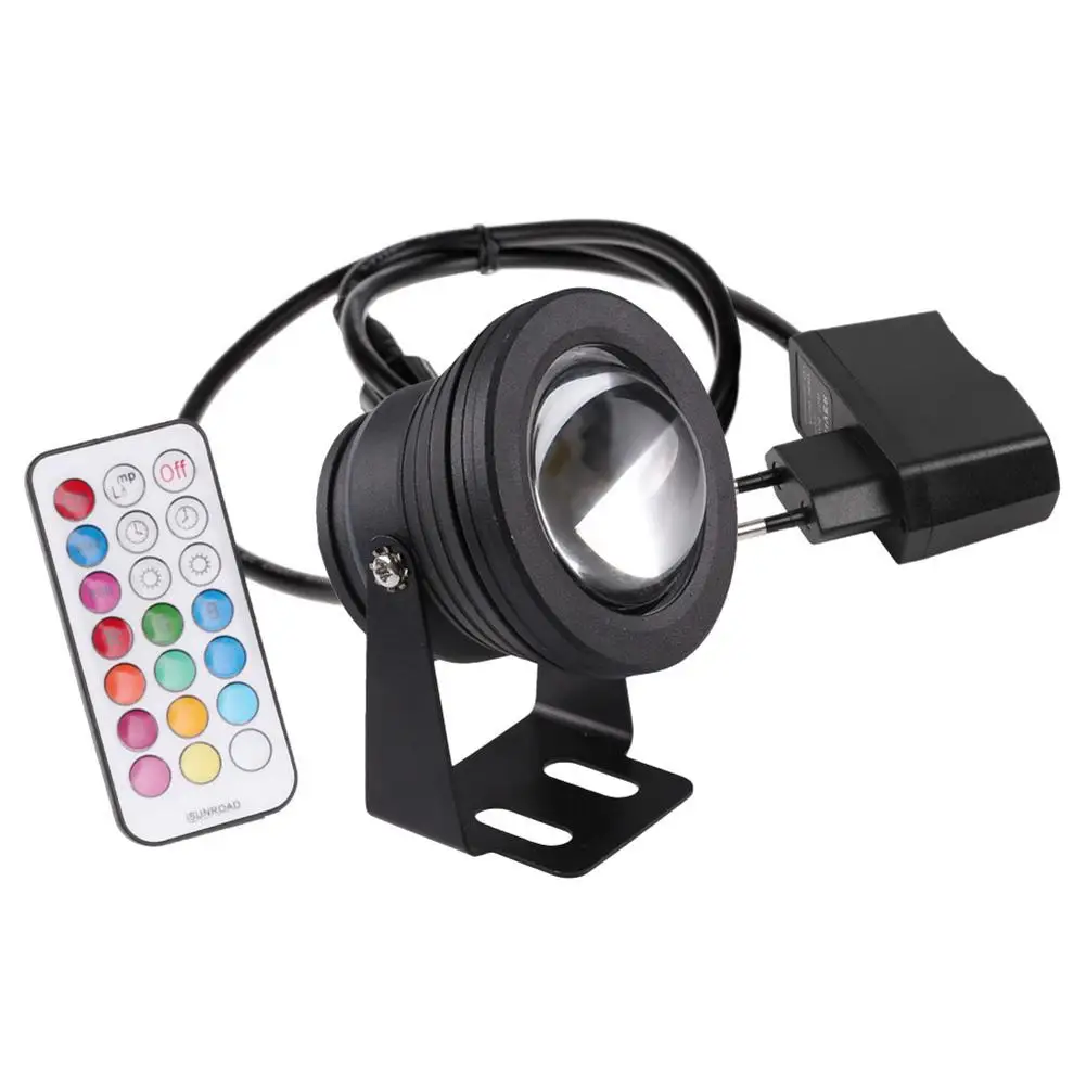 

LAIDEYI 85-265V RGB Led Underwater Light IP67 9000LM 10W RGB Fountain Light Remote Control Colorful Led Underwater Lamp EU Plug