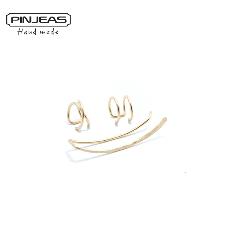 PINJEAS набор из 3 уха ClimberEar клип Кафф Criss Cross уха ручной работы Простые Модные украшения для женщин Рождественский подарок