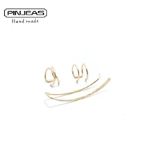 PINJEAS набор из 3 уха ClimberEar клип Кафф Criss Cross уха ручной работы Простые Модные украшения для женщин Рождественский подарок