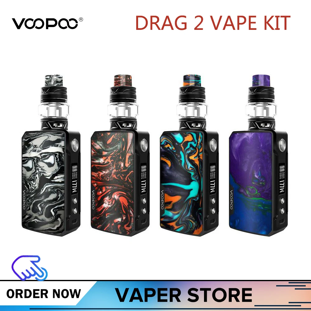 Оригинальный VOOPOO перетащите 2 коробки Mod KIT 5 мл Uforce T2 бак Uforce U2 N3 катушки 177 W Max Выход электронные сигареты Vs Voopoo перетащить мини