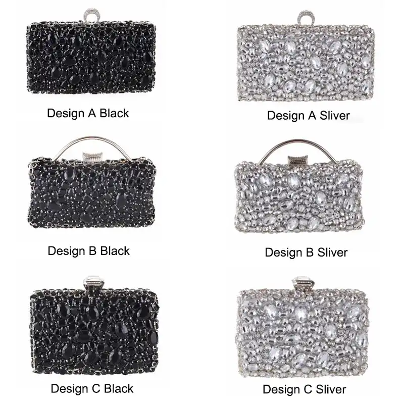 black silver clutch bag