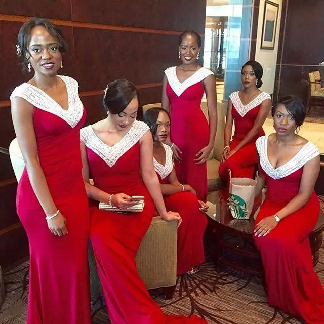 red velvet bridesmaid dresses