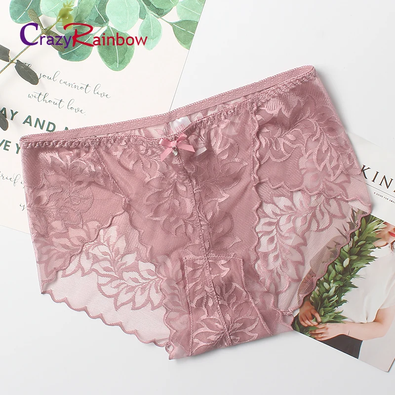 

New sale Sexy lace multi-size large size comfortable mesh embroidery ladies cotton internal ventilation breathable briefs